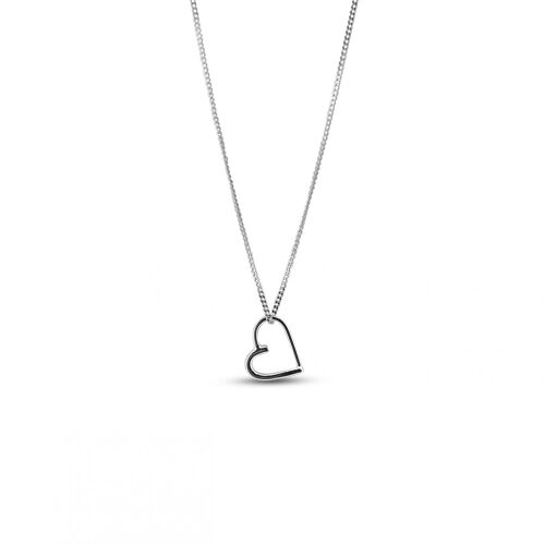 Sweet Heart Silver Necklace 16"