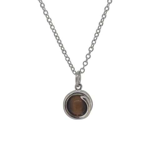 Tiger Eye Silver Delicate Necklace