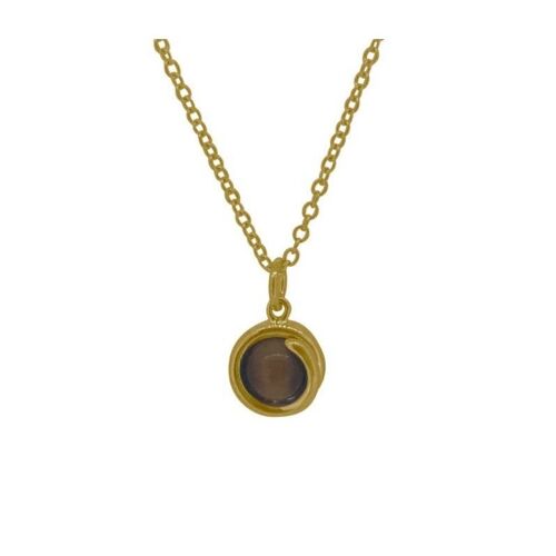 Tiger Eye Yellow Gold Delicate Necklace