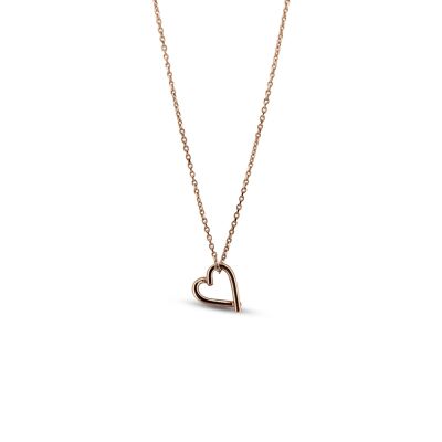 True Heart Rose Gold Necklace 16"