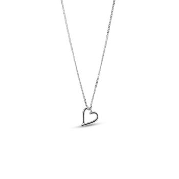 Collier Argent Coeur Véritable 16" 3