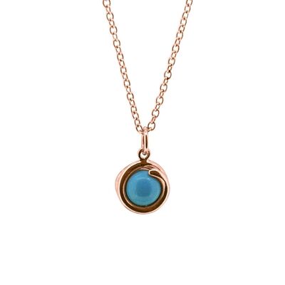 Turquoise Rose Gold Delicate Necklace