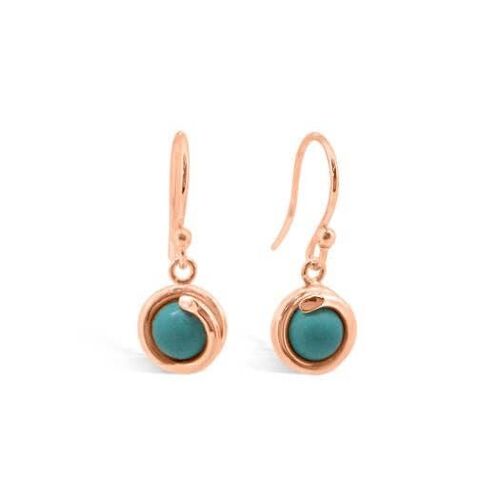 Turquoise Rose Gold Timeless Drop Earrings