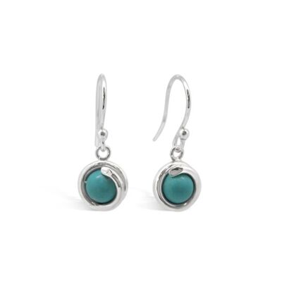 Boucles d'Oreilles Pendantes Argent Intemporel Turquoise