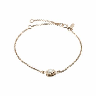 White Pearl Rose Gold Elegant Bracelet