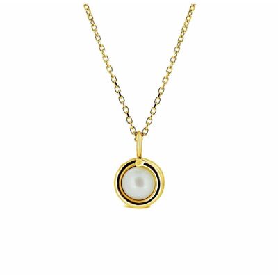 White Pearl Yellow Gold Delicate Necklace