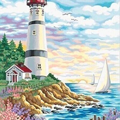 Diamond Painting Lighthouse, 30x40 cm, Round Drills