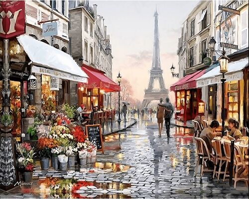 Diamond Painting Paris, 60x42 cm, Round Drills