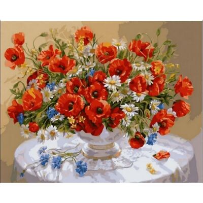 Diamond Painting Poppies, 30x40 cm, Round Drills