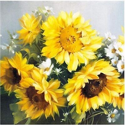 Diamond Painting Sunflowers, 40x40 cm, Round Drills