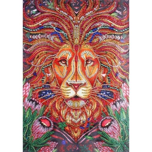 Diamond Painting Shaggy Lion, 30x40 cm, Special Drills