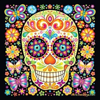 Luminous Diamond Painting Skull, 22x22 cm, Special Drills
