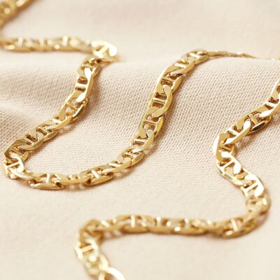 Collar Cadena Figaro Plana en Oro