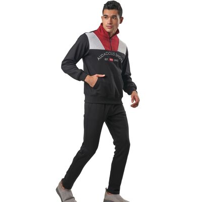 Jogging suit black/red/grey