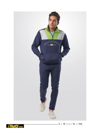 Jogging bleu/lime/gris 2