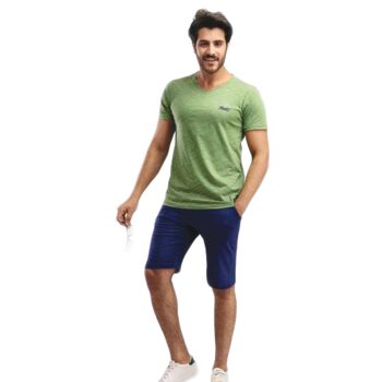 Costume de maison / Ensemble d'été avec short vert/bleu 1