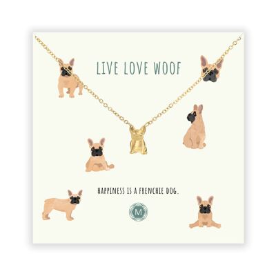LIVE LOVE WOOF Necklace Gold
