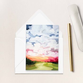 Peinture au lever du soleil | Carte de voeux d'artiste | Cartes de correspondance 3