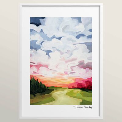 Fine Art Print | Colourful Abstract Sky, A4