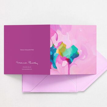 Carte de vœux abstraite rose amarante | Carte d'art abstrait 3