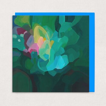Carte de vœux abstraite vert émeraude #2 | Carte d'art abstrait 1