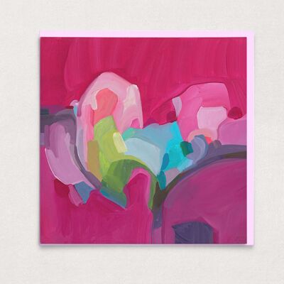 Magenta Abstract Greeting Card | Abstract Art Card