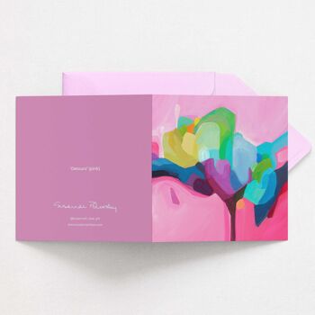 Carte de voeux abstraite rose | Carte d'art abstrait 3
