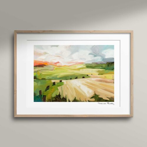 Fine Art Print | Abstract Summer Countryside Landscape, A4