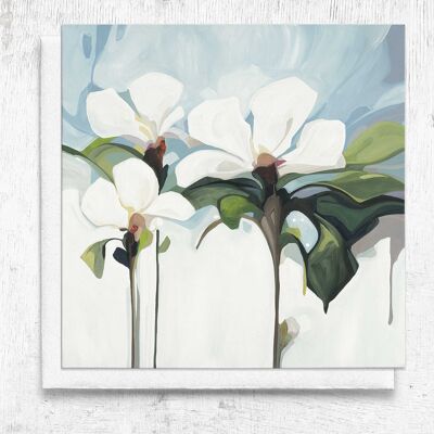 Floral Greeting Card | Wedding Card | Light Blue Floral Art Card