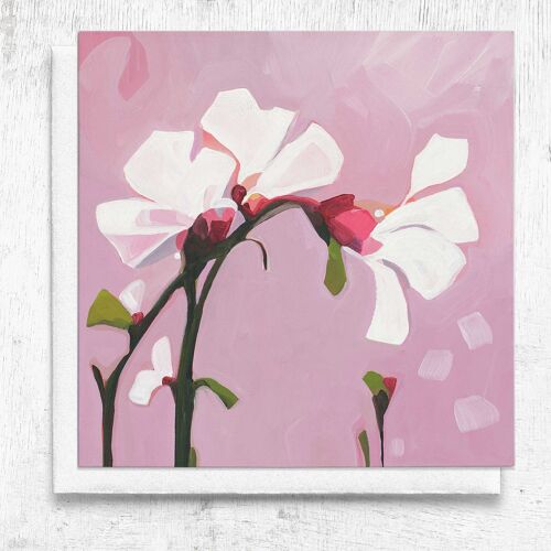 Art Card | Floral abstract painting | Mauve
