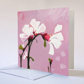 Carte d'art | Peinture abstraite florale | Mauve 2