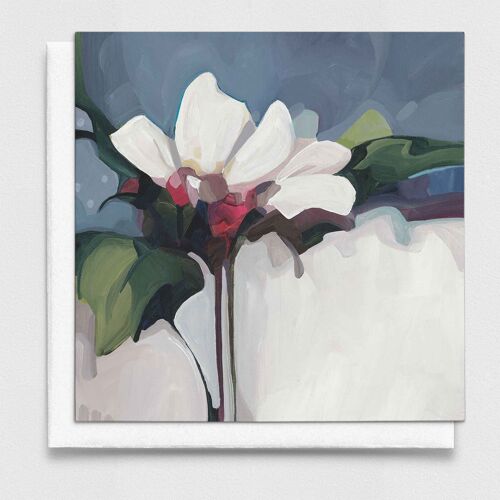 Art Card | Floral abstract painting | Navy