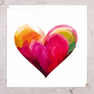 Love Colorfully Art Card | Amore cuore | Biglietto di San Valentino