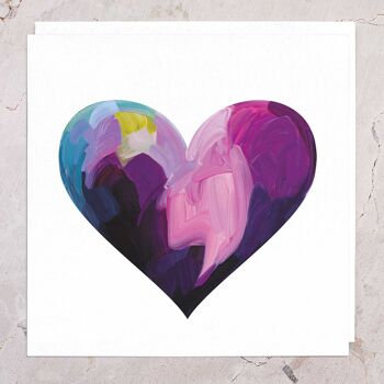 Carte d'amitié | Carte coeur violet | Cœur tendre 1
