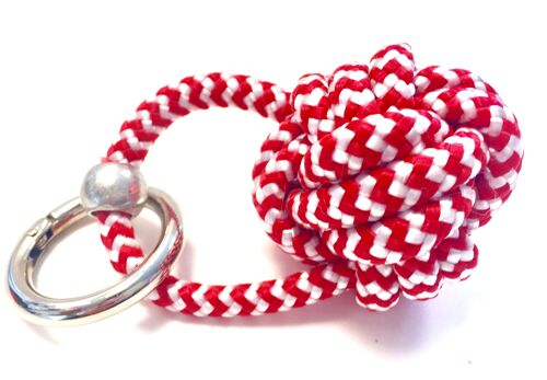 Keychain ship's knot red/white