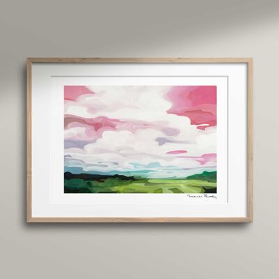 Impresión de bellas artes | Cielo abstracto rosa, A4