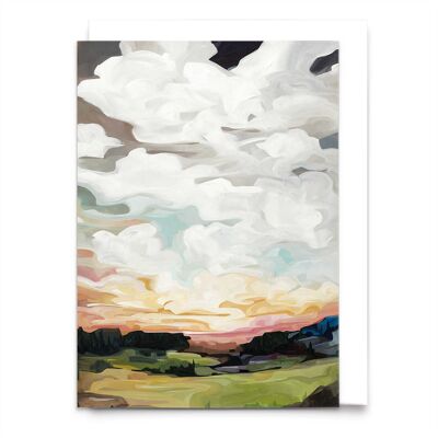Autumn sunset painting | Artist greeting card | Notecards