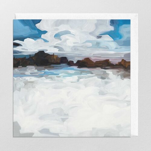 Art Greeting Card | Snowy landscape painting | Winterlake