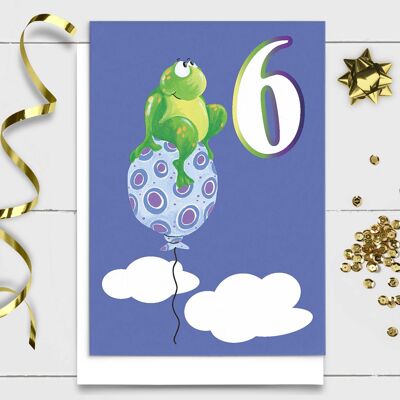 Carte d'anniversaire animaux | Carte Tortue, 6 ans