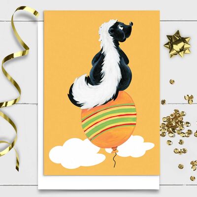 Animal Birthday Card | Skunk & Balloon, Boys & Girls
