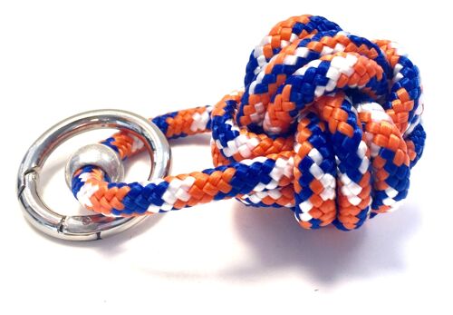 Keychain ship's knot orange/blue