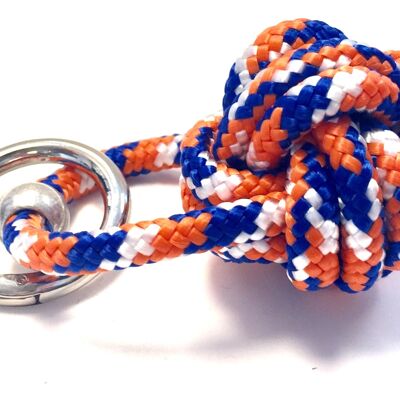 Keychain ship's knot orange/blue