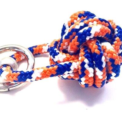 Schlüsselanhänger Schiffsknoten orange/blau