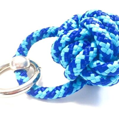 Keychain ship's knot blue/turquoise