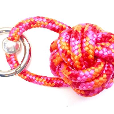Keychain ship knot orange / pink / red