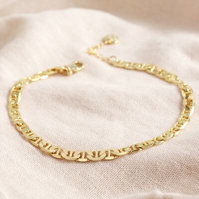 Flat Figaro Chain Anklet in Gold