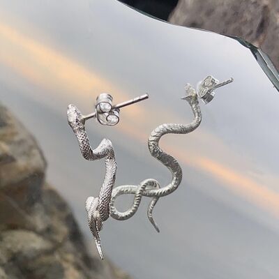 Boucle d'oreille serpent - Argent