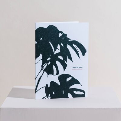 Monstera Thank You Greetings Card