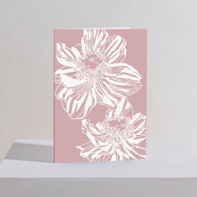 Cartolina d'auguri di anemone rosa