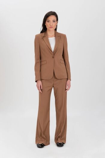 Costume avec blazer à simple boutonnage et pantalon coupe classique camel 12